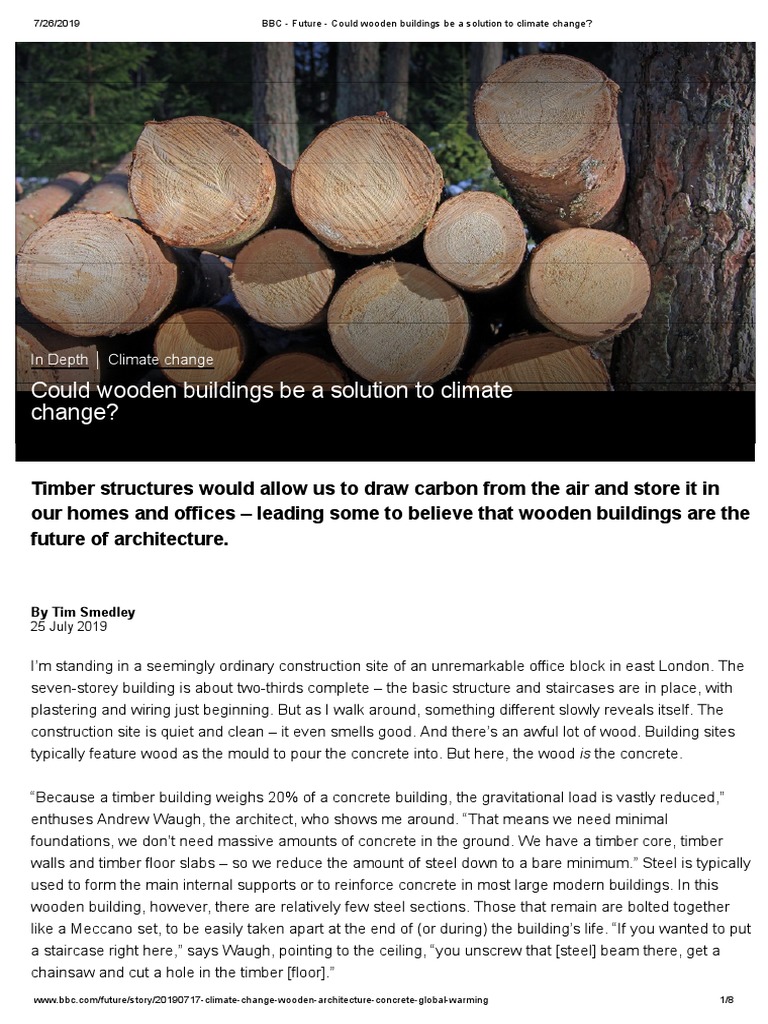 Could Wooden Buildings Be A Solution To Climate Change? | PDF | Carbon ...