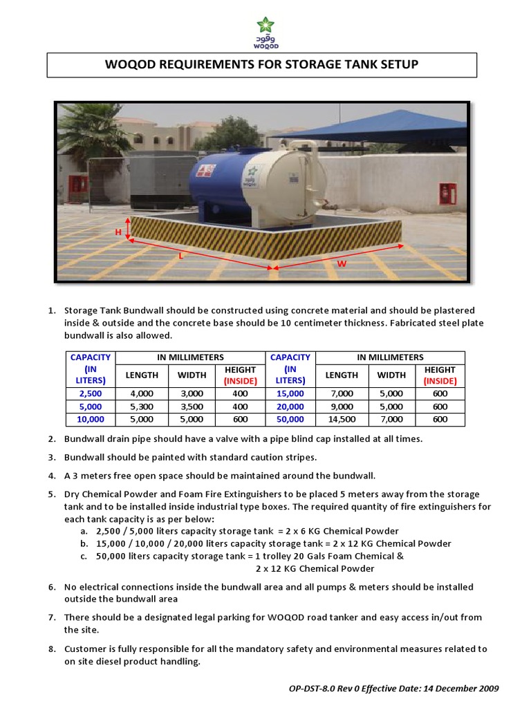 Bund Wall Design for Diesel Tanks | PDF