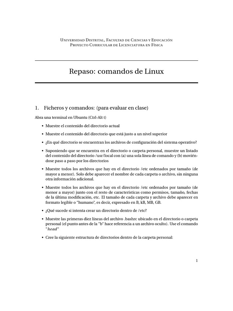 Comandos Esenciales de Linux para Estudiantes | PDF | Directorio ...