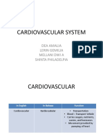 Cardiovascular System: Dea Amalia Lerin Gemilia Mellani Dwi A Shinta Philadelpia