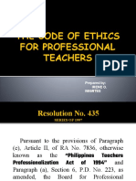 The Code of Ethics For Professional Teachers