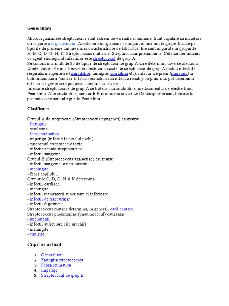 Infectii Streptococice | PDF