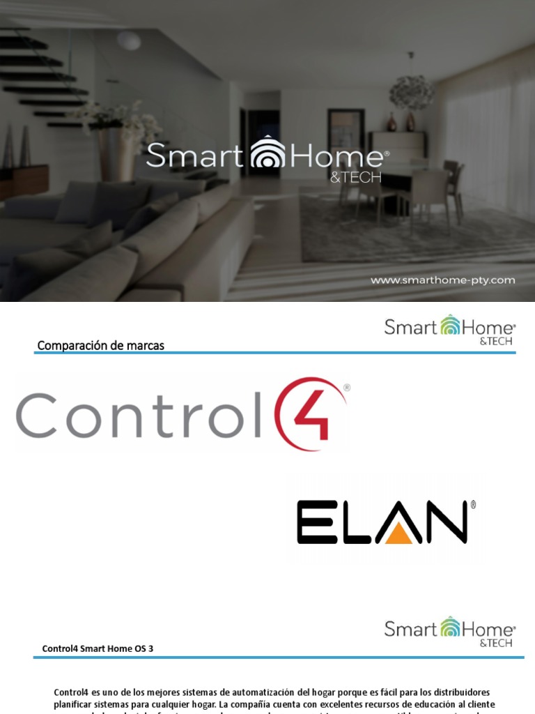 Elan Vs Control4 PDF Aplicación movil Tableta