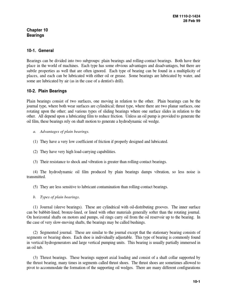 Bearings A. Advantages of Plain Bearings PDF Bearing (Mechanical