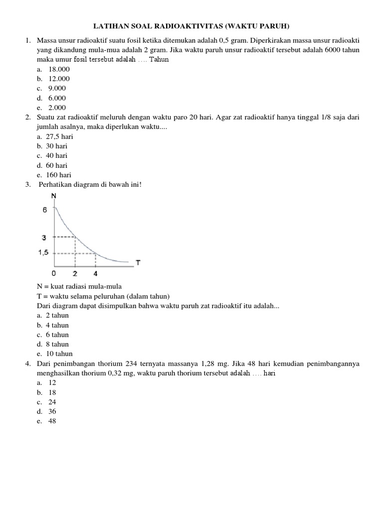 Latihan Soal Radioaktivitas S