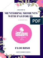 Mentoring Moments With Pastor Id: Welcome To