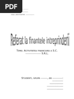 Referat Finantele Intreprinderii