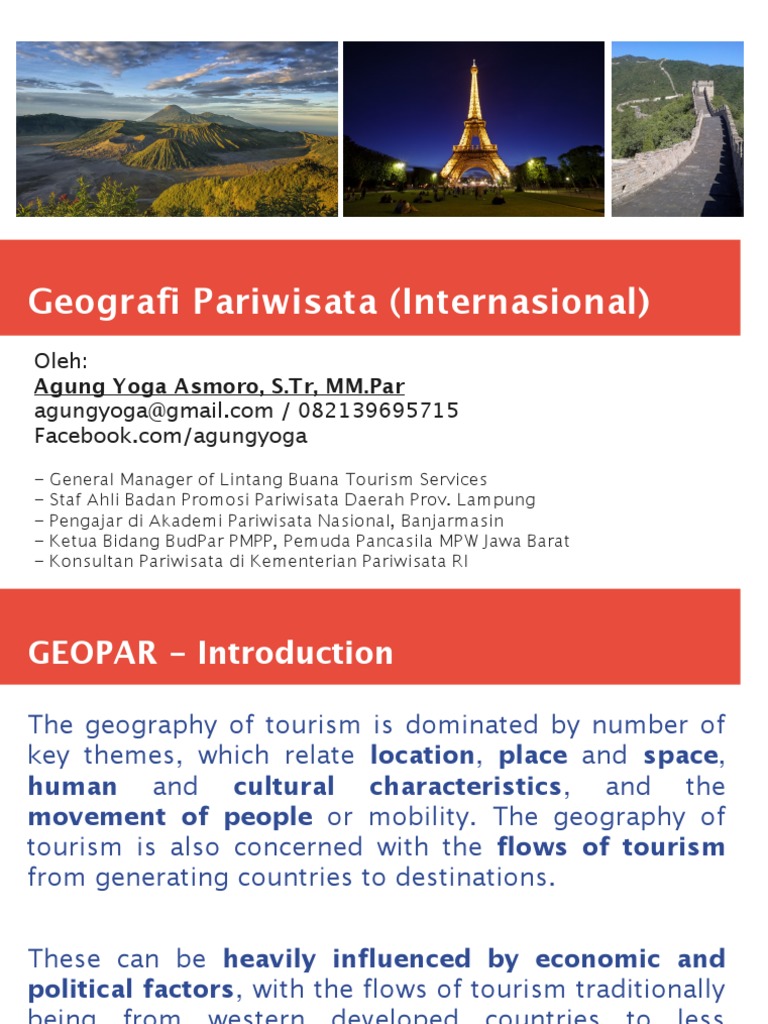 An Overview of the Geography of Tourism: Key Concepts, Systems, Demand ...