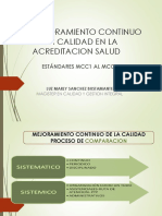 Mejora continua de la calidad en la acreditación salud según estándares MCC1 a MCC5