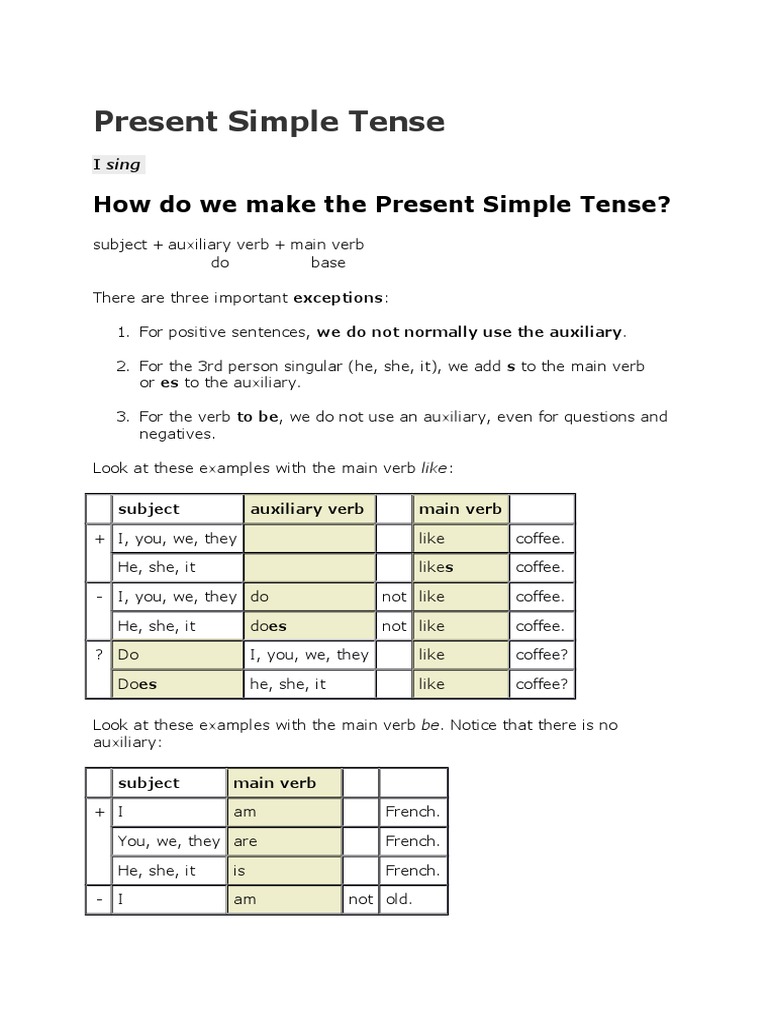 Understanding Present Simple Tense | PDF | Grammatical Tense | Verb