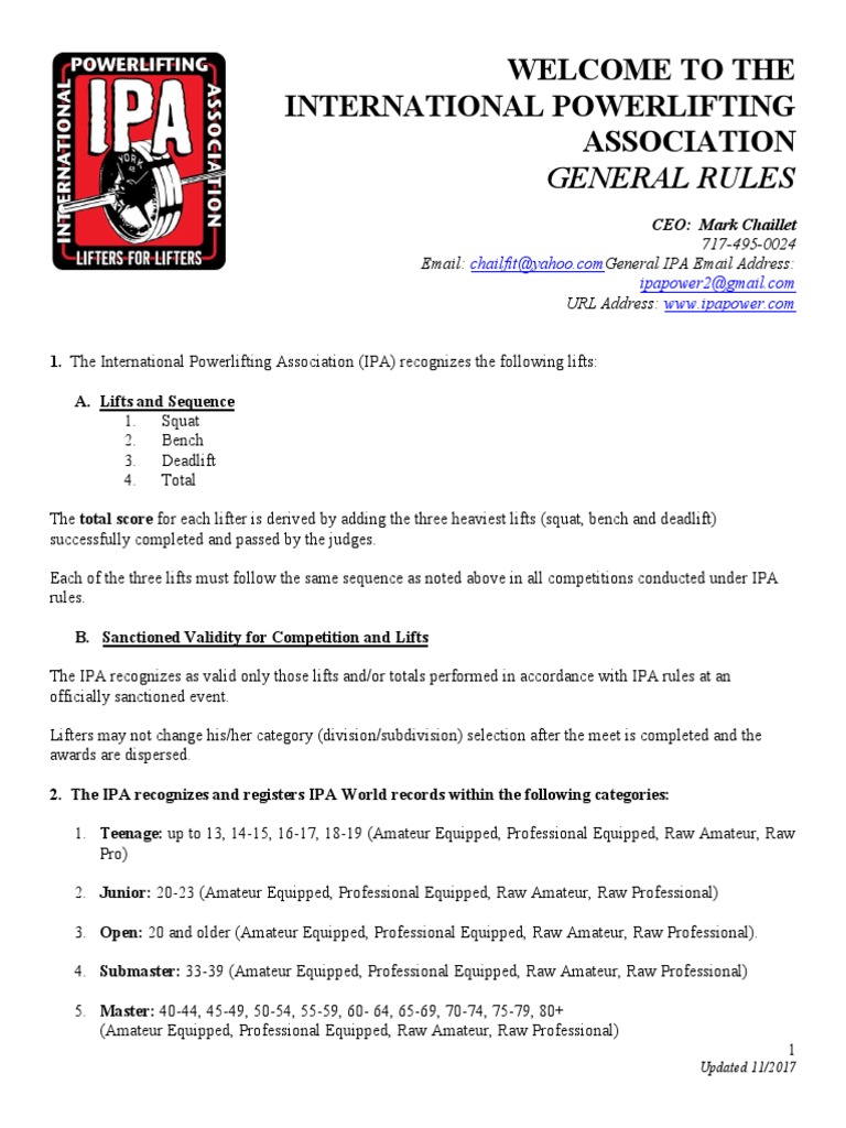 Judging Criteria for Powerlifting Events | PDF | Weightlifting | Clothing