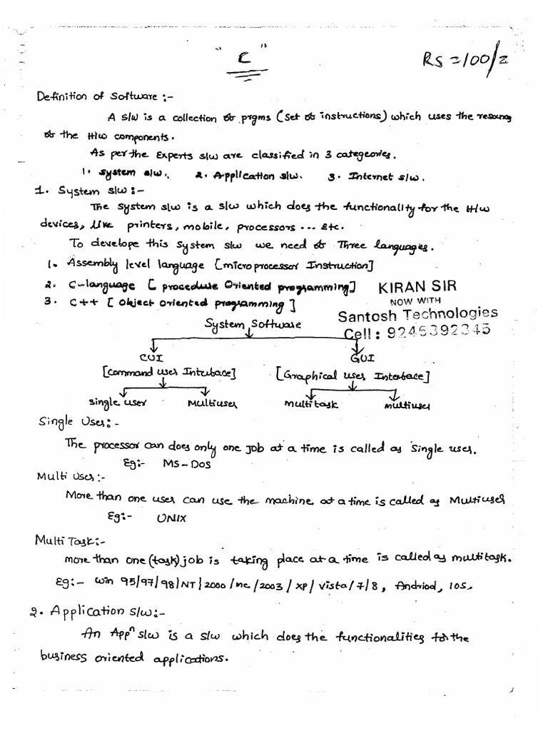 Kiran Sir C Notes PDF