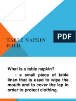 Table Napkin Folds Guide