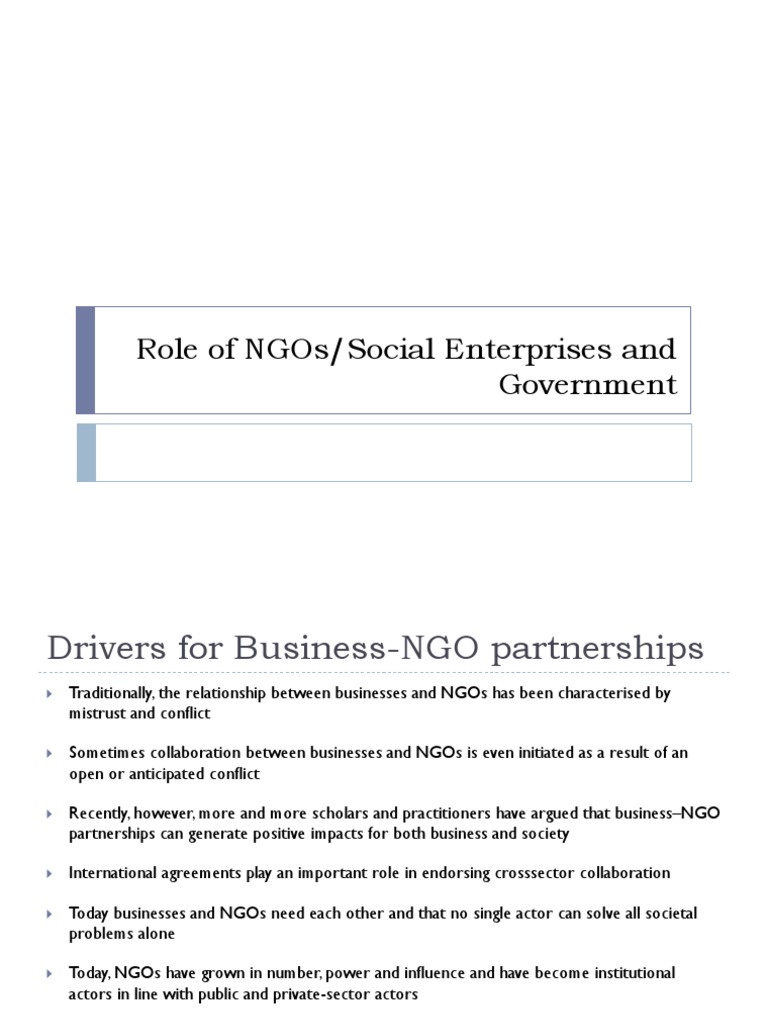 Role of NGOs & Govt | PDF | Non Governmental Organization | Retail