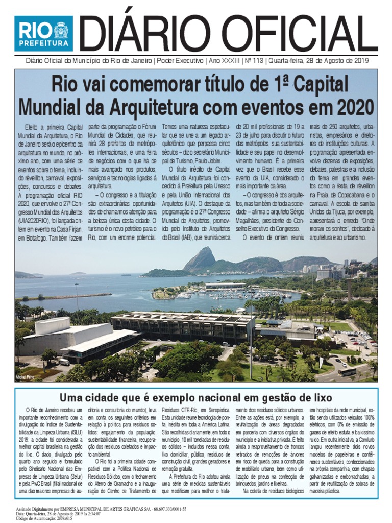 Diário Oficial | PDF | Rio de Janeiro | Desperdício