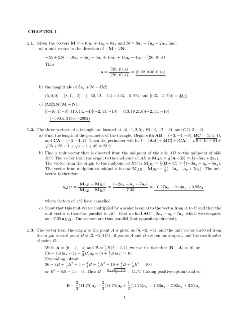 Chapter01 7th Solution PDF | PDF | Coordinate System | Euclidean Vector