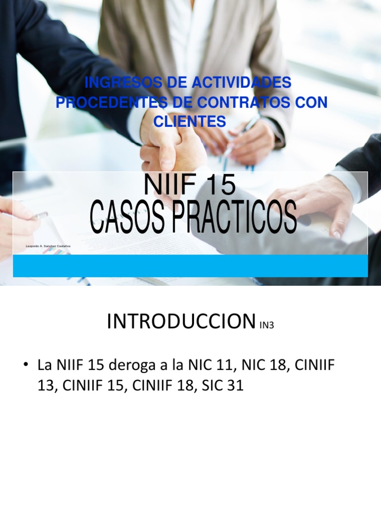 NIIF 15 Casos Prácticos | normas internacionales de INFORMACION ...