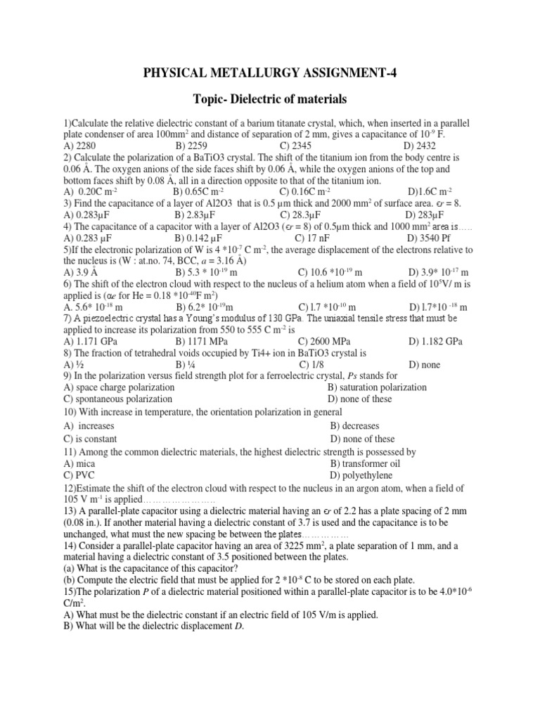 PVC Dielectric Constant Analysis | PDF | Doping (Semiconductor ...