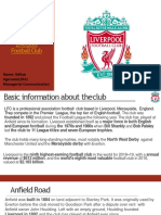 Liverpool Football Club: Name: Aditya Agarwala (2KA) Managerial Communication