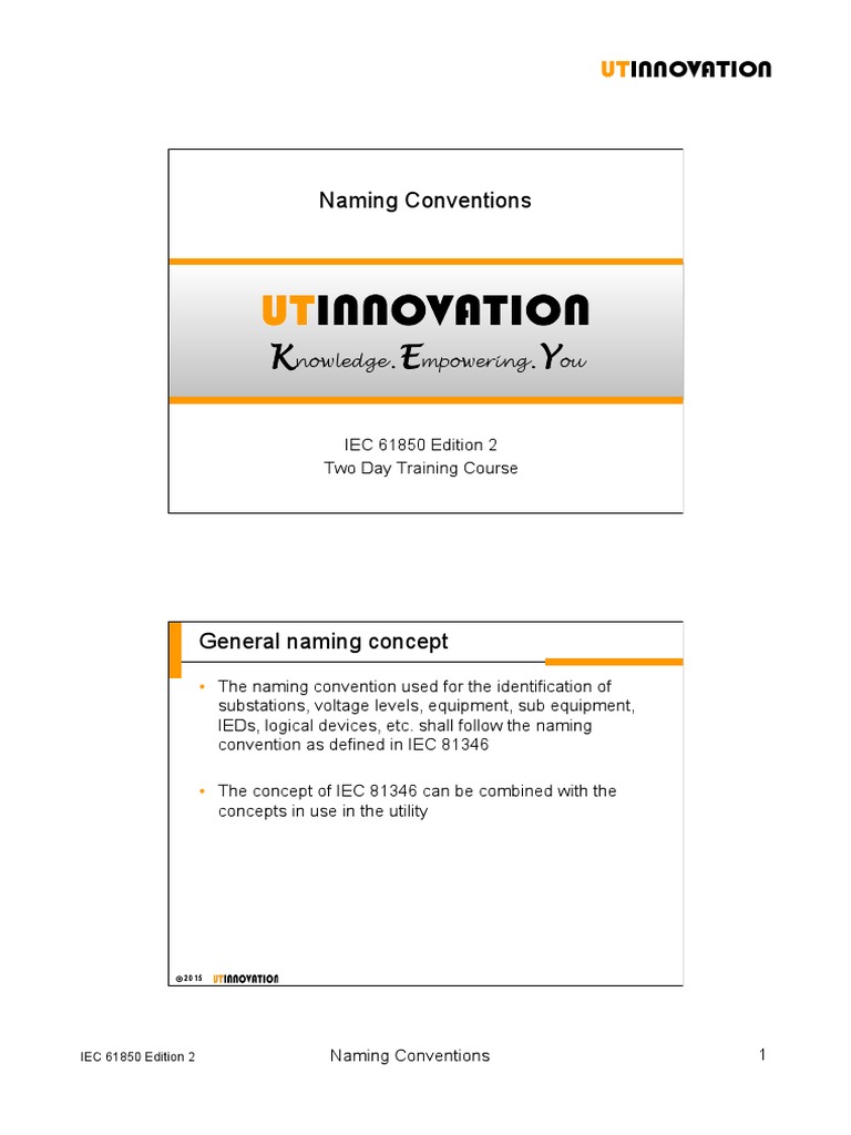 III 04 Naming Conventions PDF Electrical Substation Electrical