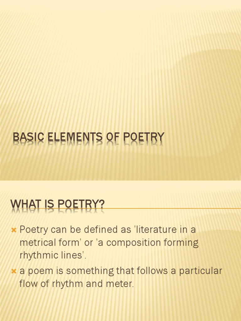 CW - Elements of Poetry | PDF | Metre (Poetry) | Poetry