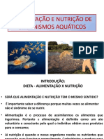 Alimentação e nutrição de organismos aquáticos: dieta, hábitos alimentares e importância para aquicultura