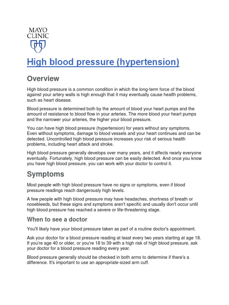 High Blood Pressure | PDF | Coronary Artery Disease | Hypertension