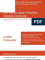Alat Analisis Dalam Penelitian: Statistika Multivariate