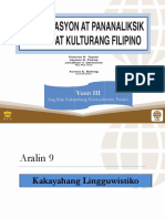 Aralin 9 Kakayahang Lingguwistiko 1