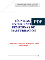 Tecnicas y Experiencias Femeninas de Masturbacion