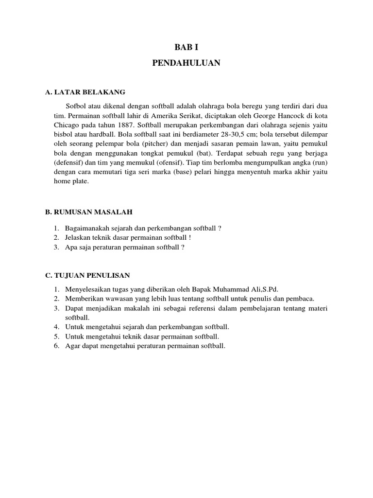 Makalah Softball Docx