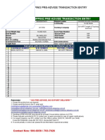 Evergreen Shipping Pre-Advise Transaction Entry Report