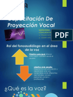 Capacitación de Proyección Vocalica Para Profesionales de La Voz