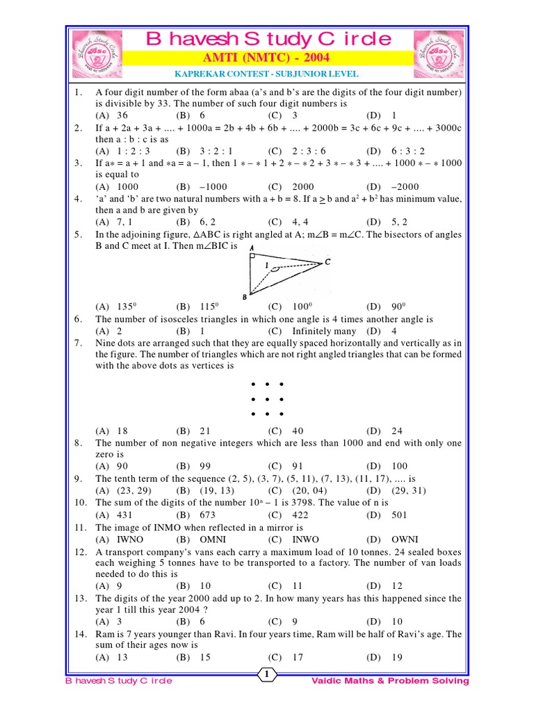NMTC Class 7,8 | PDF | Area | Numbers
