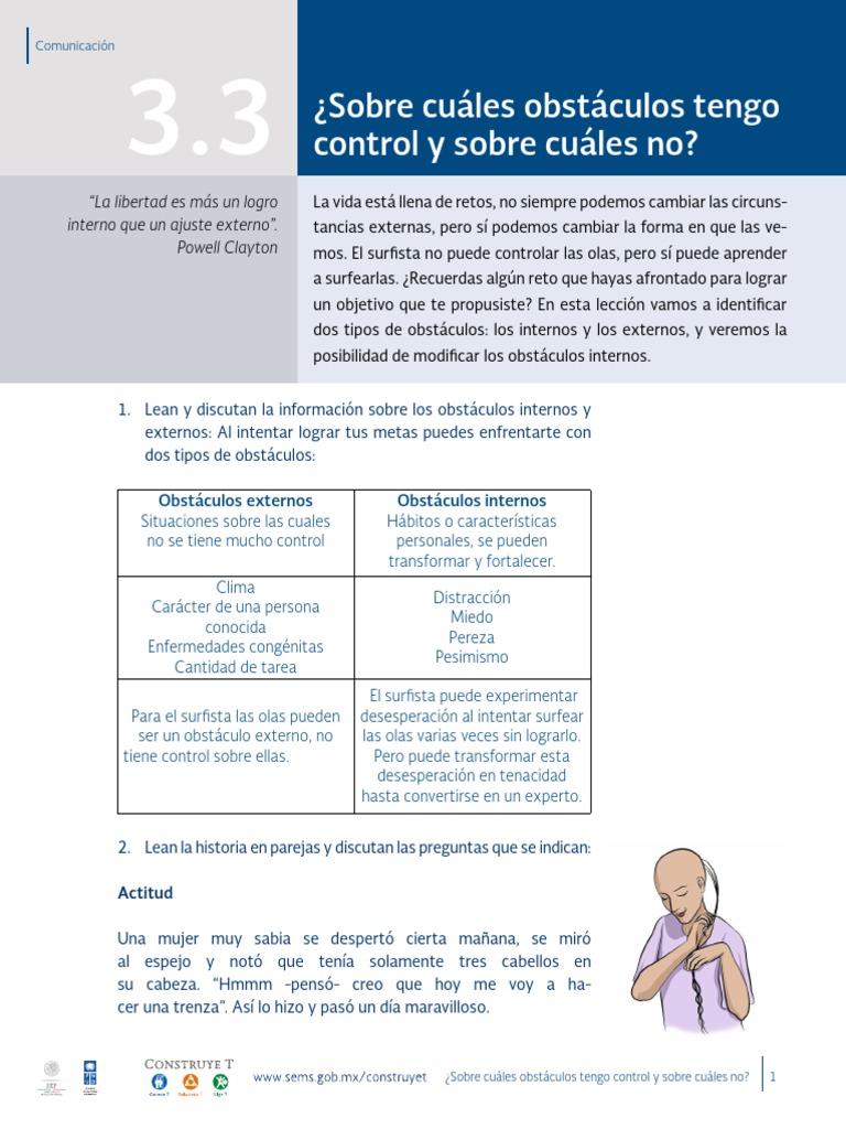 Obstáculos internos y externos en metas | PDF | Mente