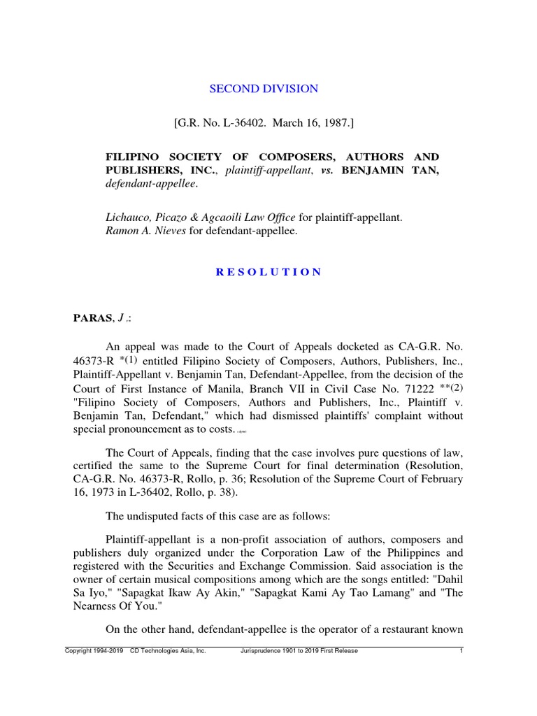Copyright Infringement Case Summary | PDF | Copyright | Appeal