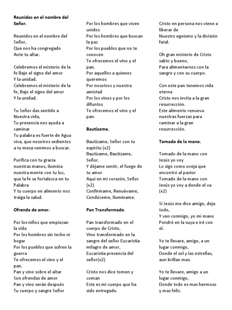 Reunidos en el Nombre del Señor | PDF | Cristo (título) | eucaristía