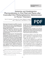 Methamphetamine and Amphetamine Pharmacokinetics in Oral Fluid and Plasma After Controlled Oral Methamphetamine Administration To Human Volunteers