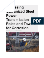 Assessing Galvanized Steel Power Transmission Poles and Towers for Corrosion
