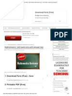 Mathematics - 120 Questions With Answer Key - LET EXAM - Questions & Answers