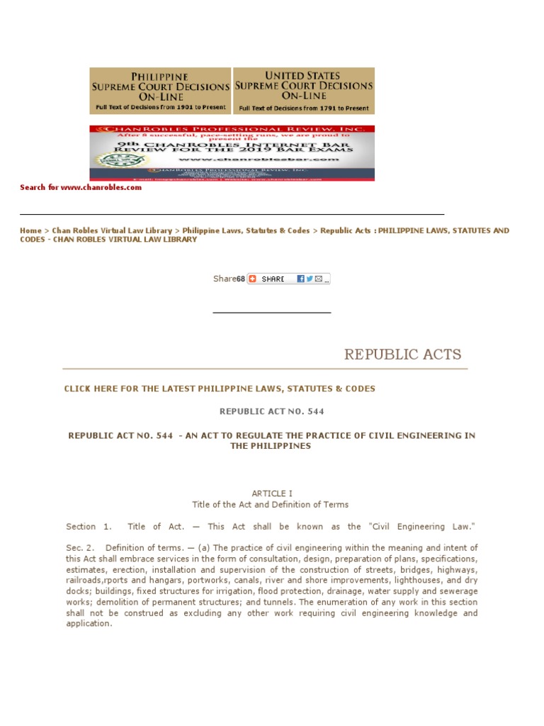 Republic Acts Click Here For The Latest Philippine Laws, Statutes