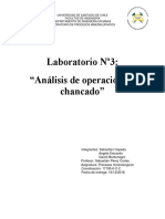 Análisis de operación de chancado