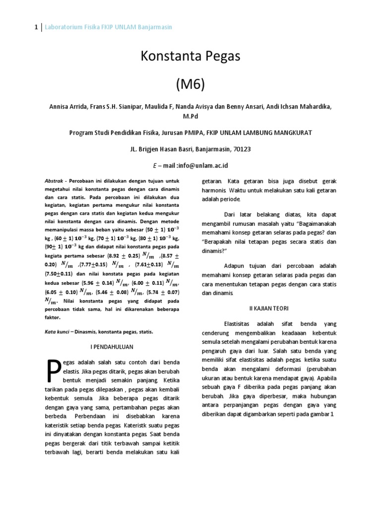 M6 Konstanta Pegas Pdf