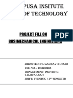 Pusa Institute of Technology Project on Basimechanical Engineering