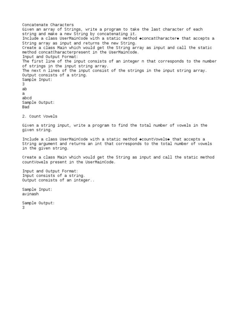 Exercise String | PDF