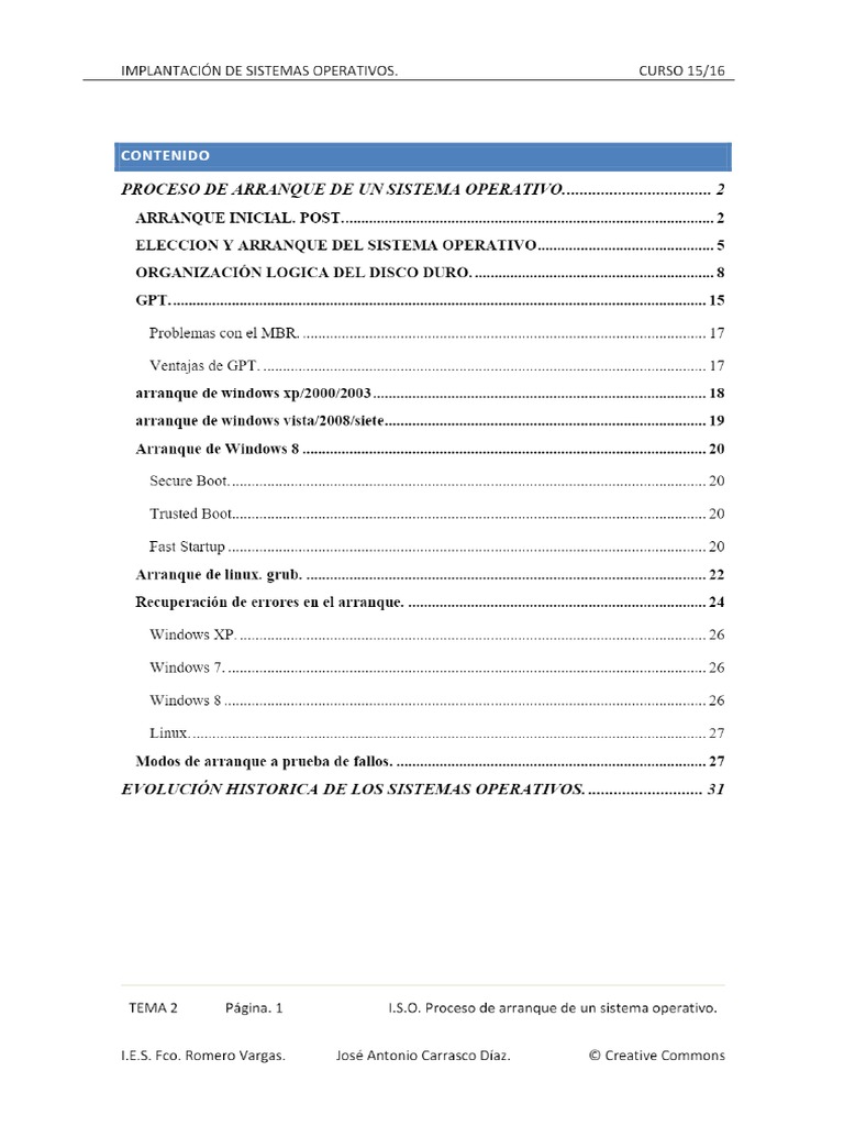 Proceso de Arranque de Un Sistema Operativo PDF | PDF