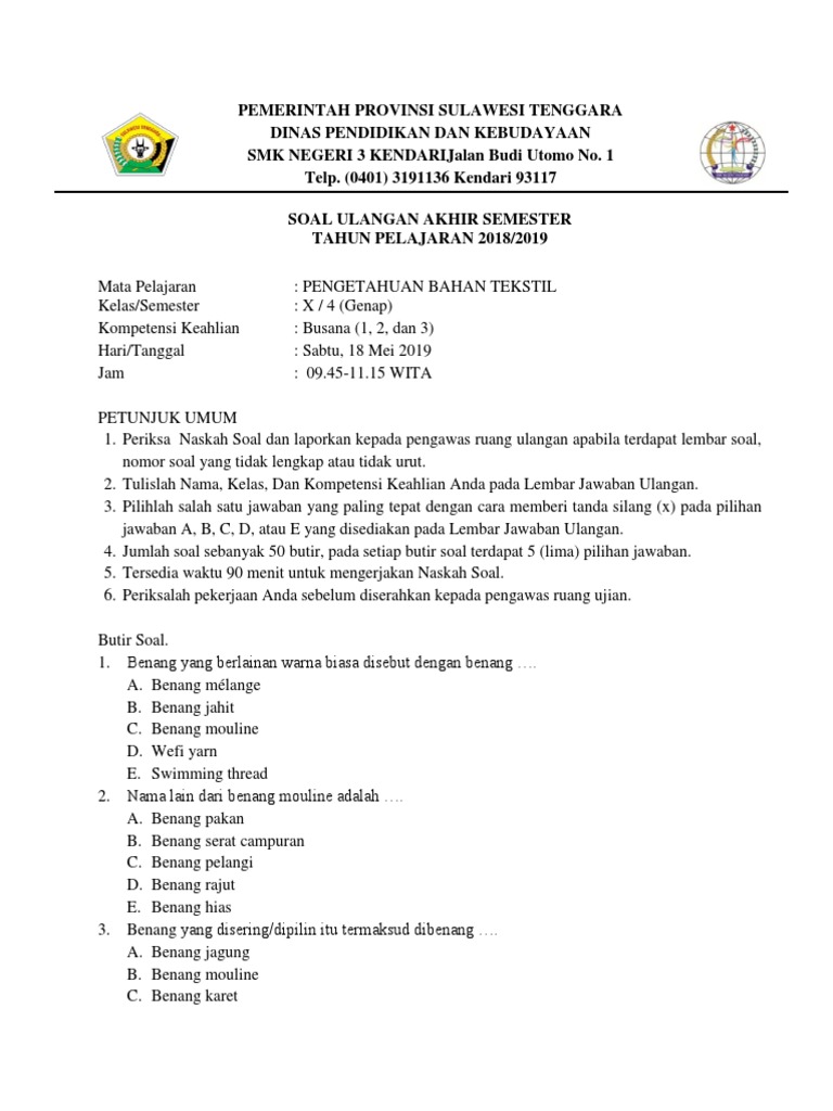 Pengetahuan Bahan Tekstil