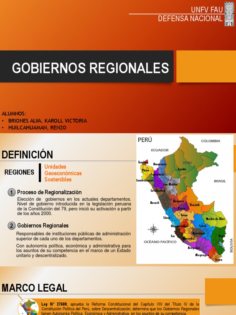Funciones de los Gobiernos Regionales en Perú | PDF | América del Sur ...