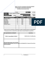 Department of Social Welfare and Development: Sustainable Livelihood Program Livelihood Assessment Form