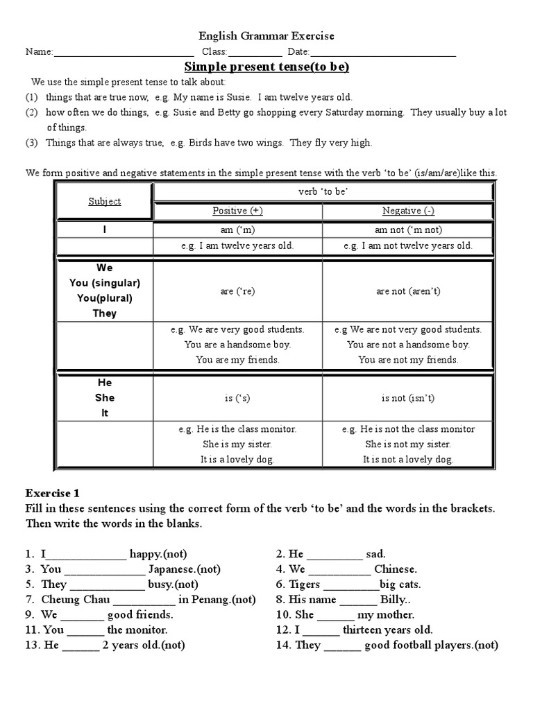 Simple Present Tense Pdf Question Verb